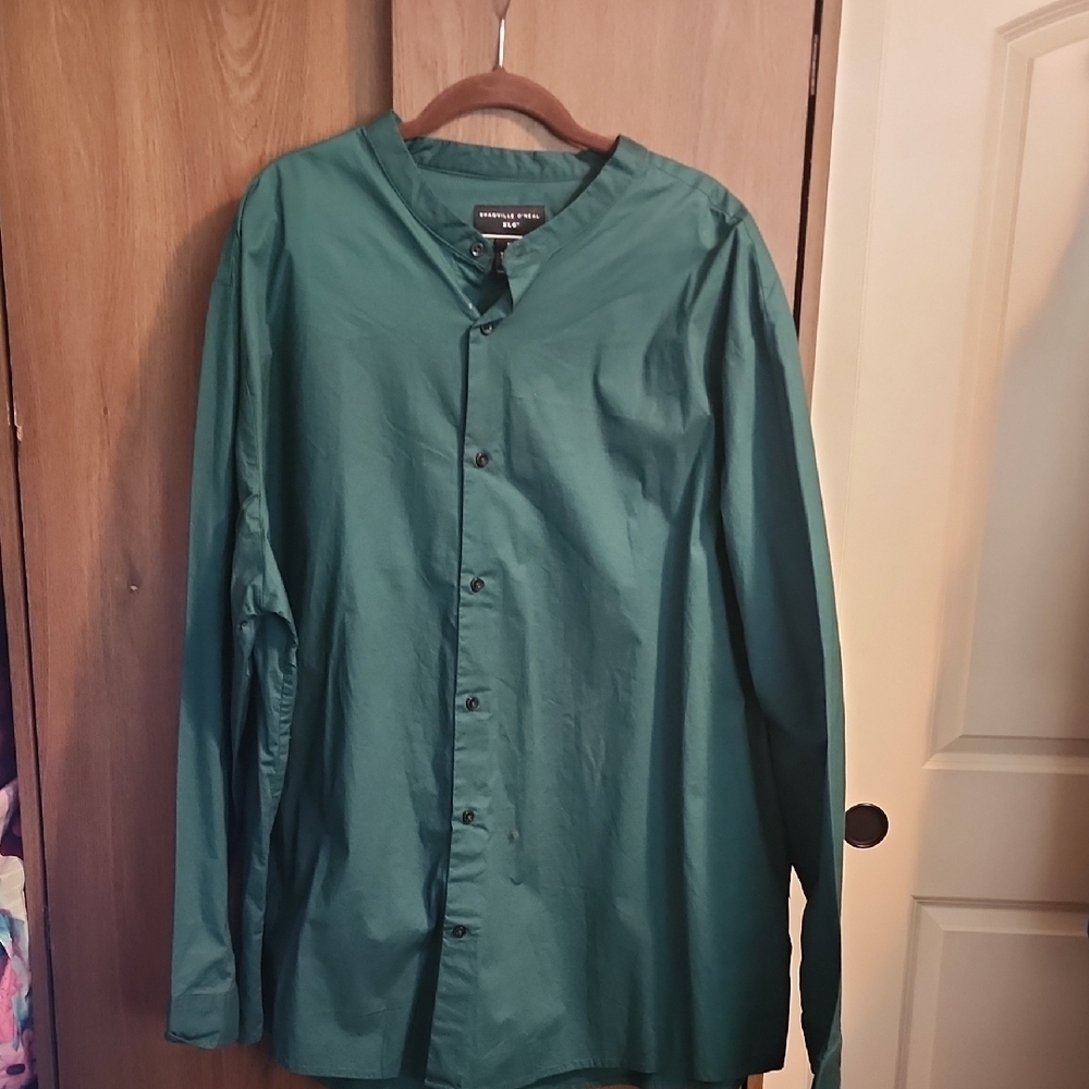 Shaquille O'Neal shirt Mens 3XL Button Down Green Woven Shirt NEW With Tag